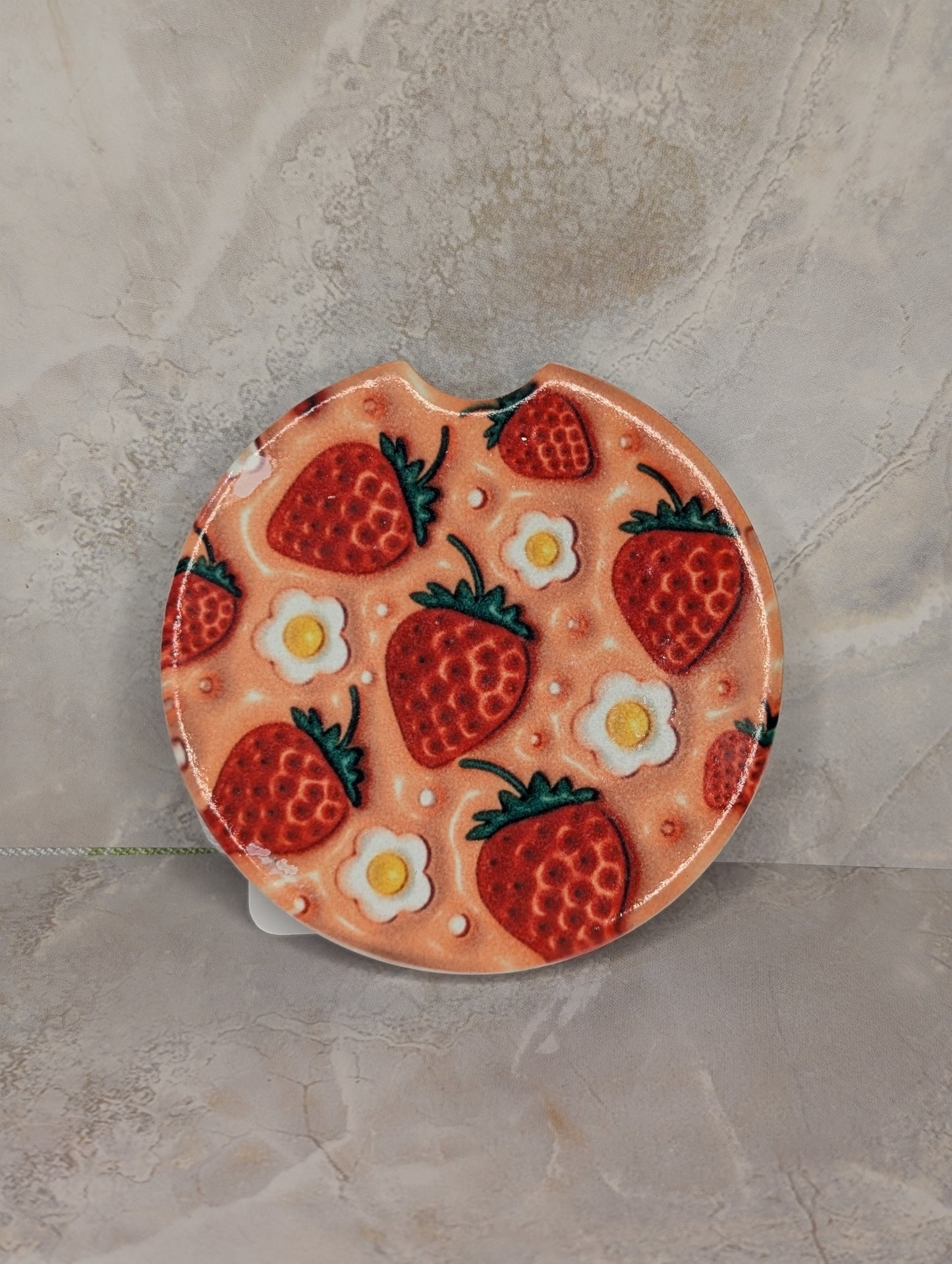 Strawberry car coaster